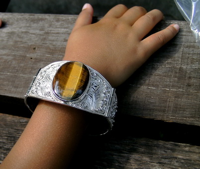 Silver Bracelate With Natural Stone